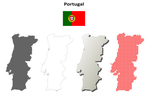 Portugal map vector hi-res stock photography and images - Alamy