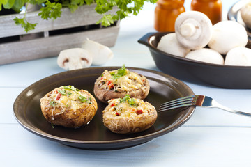 Baked stuffed mushrooms