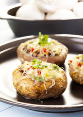 Baked stuffed mushrooms