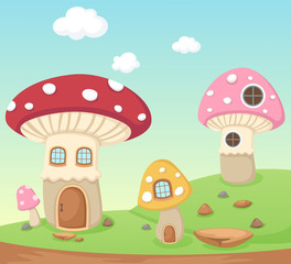 Illustration of a mushroom house
