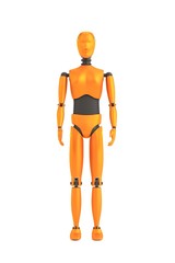 realistic 3d render of crash dummy - woman