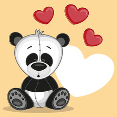 Panda with hearts