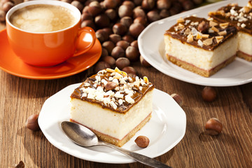 cheesecake with nuts on plate