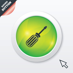 Screwdriver tool sign icon. Fix it symbol.