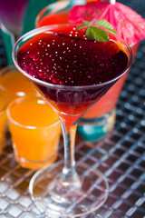 Cocktails with caviar
