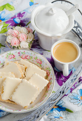 Homemade cookies with a cup of coffee