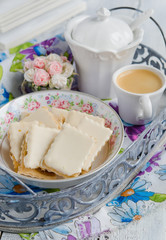 Homemade cookies with a cup of coffee