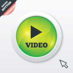 Play video sign icon. Player navigation symbol.