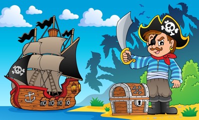 Pirate on coast theme 1 © Klara Viskova