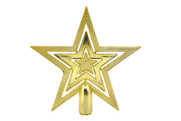 Golden glittering star shaped