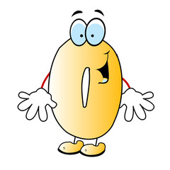 Funny Cartoon Number Zero