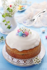 Traditional Easter cake. Selective focus.