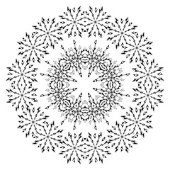 Pattern of snowflakes, contours