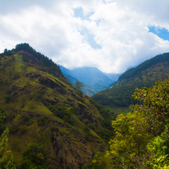 Fototapeta na wymiar Landscape of mountains in Sri Lanka