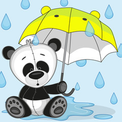 Panda with umbrella