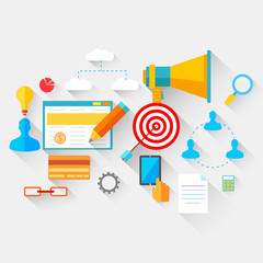 Flat Business and Technology Concept