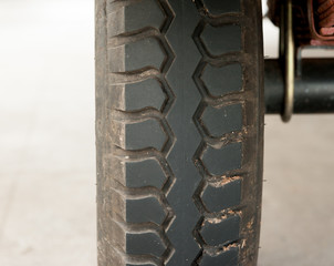 Texture of old tire layer and old tire blackground