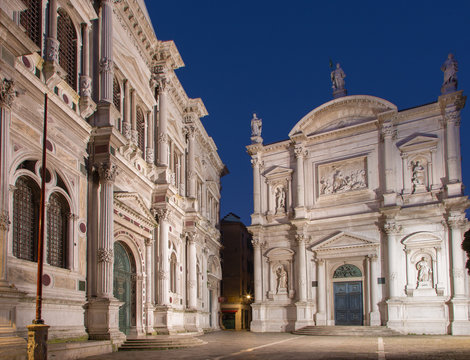 Fototapeta Venice - Scuola Grande di San Rocco and church Chiesa San Rocco