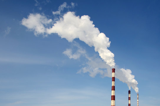 Industrial Smoke From Chimney On Sky