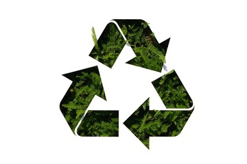 recycle symbol on grass