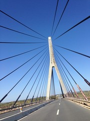 Fototapeta na wymiar Suspension Bridge between Spain and Portugal
