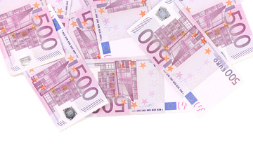 Fototapeta premium Five hundreds euro banknotes.