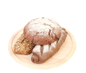 Brown bread on platter.