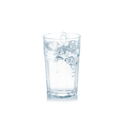 water splash in glass isolated on white.