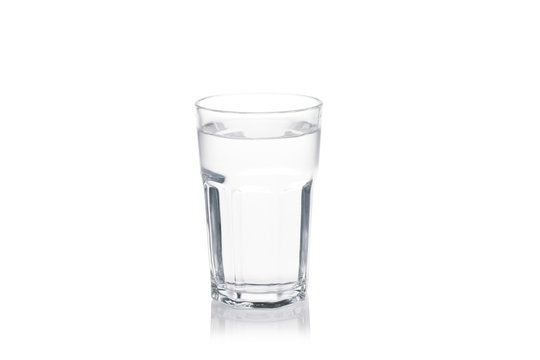 glass of water isolated on a white background.