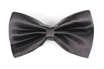 Black Bow tie on White background