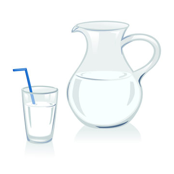 jug and glass with milk