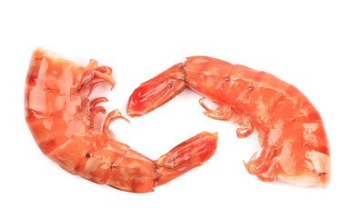 Beautiful boiled shrimps closeup.