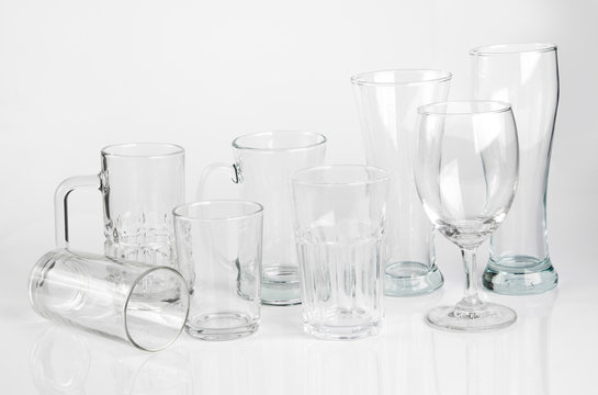 Several transparent glass-works.
