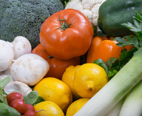 fresh vegetables in wicker tray