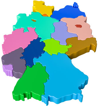 Bundesländer farbig in 3d
