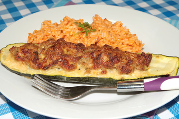 courgette farcie et riz