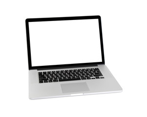 Computer on white background.