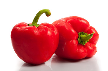 Sweet red pepper isolated on white background