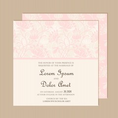 Fototapeta premium Wedding invitation card with beautiful floral background