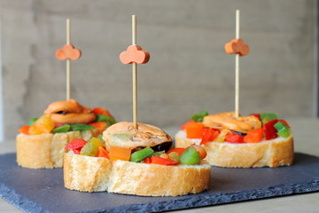 Spanish tapas. Pintxos