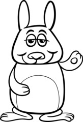 funny rabbit cartoon coloring page