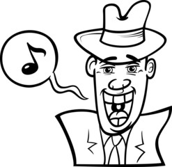 singing man cartoon illustration