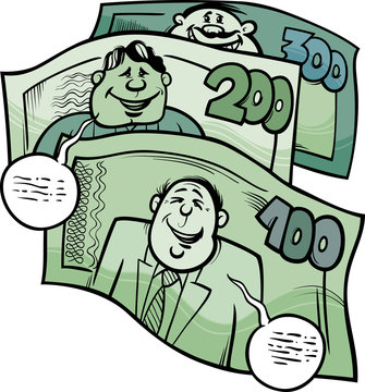 Money Talks Saying Cartoon Illustration