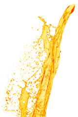 orange juice splash, isolated on white background