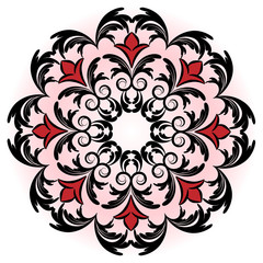 vector round pattern. floral background. greeting card
