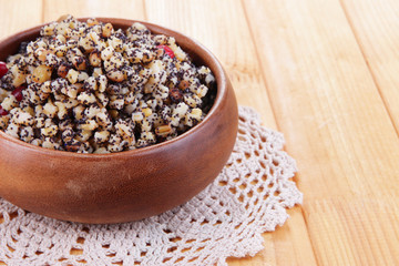 Plate with kutia -  traditional Christmas sweet meal in