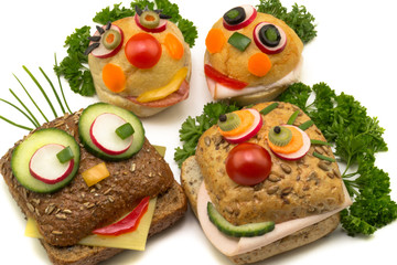 lustige Brötchen Familie