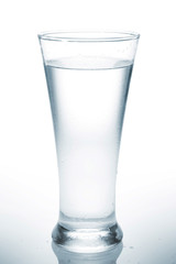 glass of water on white