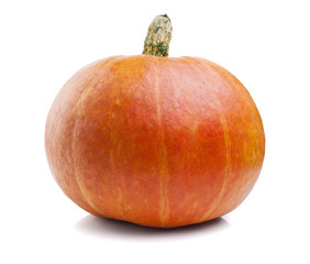 Fresh orange pumpkin isolated on white background