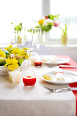 Beautiful holiday Easter table setting